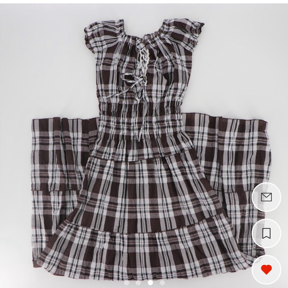 Milkmaid Plaid Maxi Dress